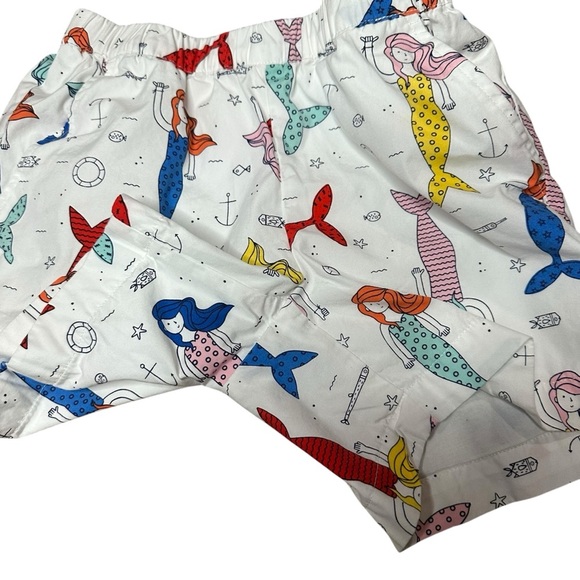 Hanna Andersson Mermaid Cotton Shorts Size 8 - Picture 5 of 7